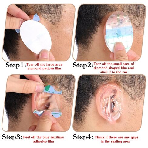 200 Pcs Shower Bathing Ear Covers Baby Ear Covers Baby Showers Cap Ears Protection Water-proof Ears Stickers Cover for Swimming Shower Surfing Snorkeling and Other Water Sports in Kuwait