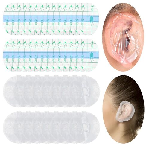 200 Pcs Shower Bathing Ear Covers Baby Ear Covers Baby Showers Cap Ears Protection Water-proof Ears Stickers Cover for Swimming Shower Surfing Snorkeling and Other Water Sports in Kuwait
