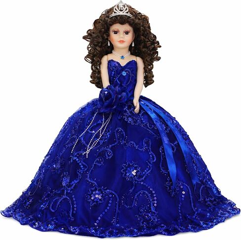 18 "Porcelain Quinceanera Umbrella Doll (Quince Anos) KK18725 (Royal Blue) in Kuwait