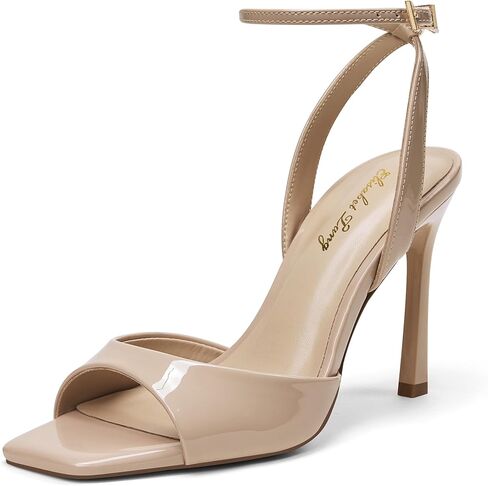 Elisabet Tang Woman's Square Open Toe Ankle Strap Heeled Sandals Stiletto High Heel Sandal Dressy Sexy Wedding Party Shoes in Saudi Arabia