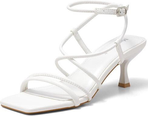 MaxMuxun Summer Sandals for Women 2026 Kitten Heels 2.56 Inch Square Open Toe Comfortable Cross Strap Shoes for Wedding Party Prom Casual in Kuwait