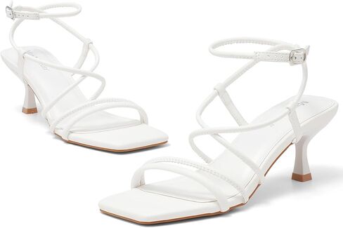 MaxMuxun Summer Sandals for Women 2026 Kitten Heels 2.56 Inch Square Open Toe Comfortable Cross Strap Shoes for Wedding Party Prom Casual in Saudi Arabia