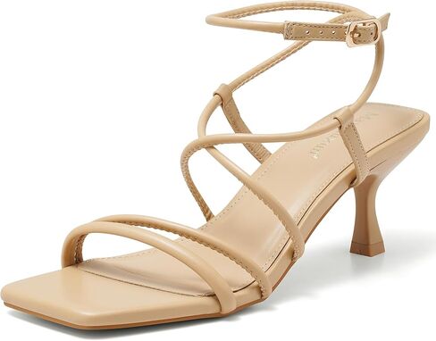 MaxMuxun Summer Sandals for Women 2026 Kitten Heels 2.56 Inch Square Open Toe Comfortable Cross Strap Shoes for Wedding Party Prom Casual in Saudi Arabia