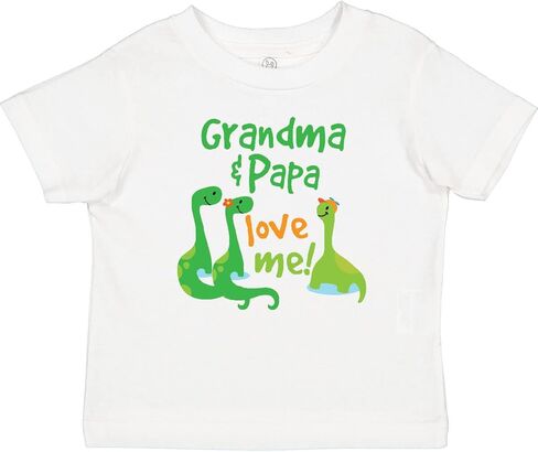 inktastic Grandma and Papa Love Me Grandson Dinosaur Baby T-Shirt in Kuwait