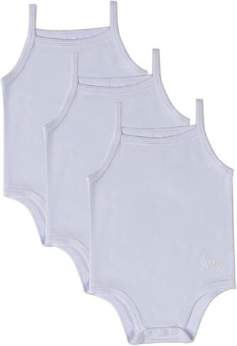 MiniMoi 3 Pack Unisex Baby Cotton/Modal Tag-Free Solid White Bodysuits in Saudi Arabia