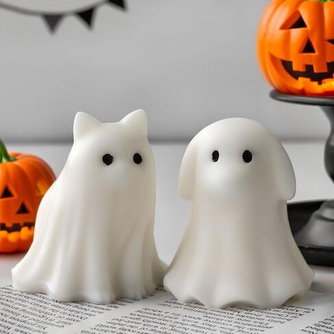 مجموعة قوالب السيليكون لشبح الهالوين، قوالب صنع الشموع DIY بتصميمات القطط والكلاب، قوالب الصب الزخرفية in Kuwait