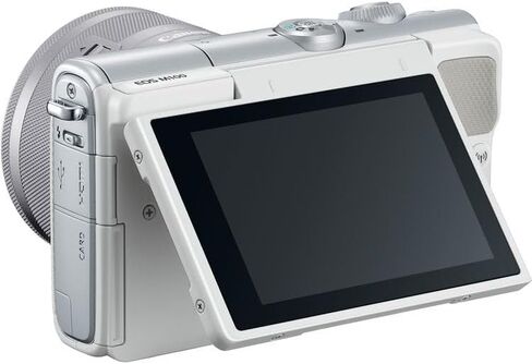 كاميرا كانون EOS M100 بدون مرآة مع عدسة 15-45 ملم (أبيض) | مستشعر APS-C بدقة 24.2 ميجابكسل، Dual Pixel CMOS AF، واي فاي وبلوتوث | رائعة للاستخدام في السفر والصور المبتدئة (2210C011) + بطاقة سعة 64 جيجابايت + حقيبة + بطارية in Kuwait