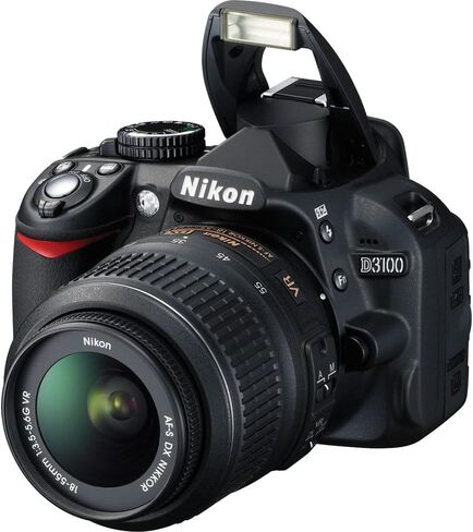 Nikon D3100 Digital SLR Camera 18-55mm NIKKOR VR Lens Kit Bundle with Replacement Battery + Camera Bag + Cleaning Kit + Flexible Tripod + Filter kit + 64GB Memory Card + More in Kuwait
