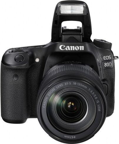 Canon EOS 80D DSLR Camera with 18-135mm Lens Bundle | 24.2MP APS-C Sensor, Dual Pixel CMOS AF, DIGIC 6 & Versatile Zoom Range | Great for Travel & Video (1263C006) + 64GB Card + Camera Bag + Battery in Kuwait