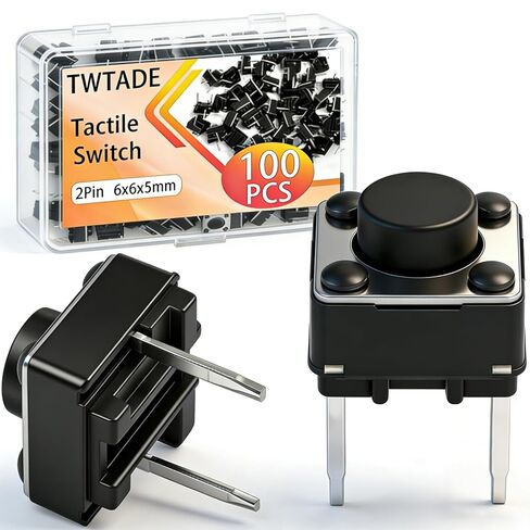 TWTADE 202Pcs Momentary Tactile Tact Switch 10 Values 4 Pins 6x6mm Micro Momentary Tact Push Button Switch Assortment Kit Includes 7X7mm Latching Tact Switch and Momentary Tact Switch QC-6X6MM in Kuwait