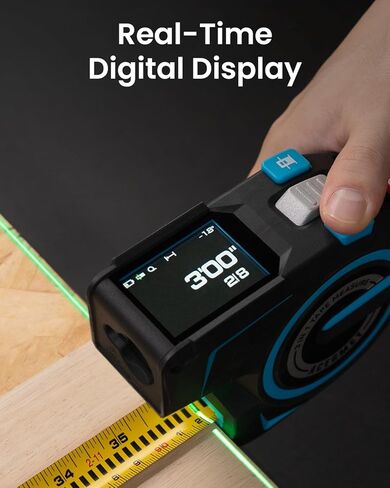 3-in-1 Digital Tape Measure, 330Ft Laser Measurement Tool & Auto Lock Tape with Instant Digital Readout, Extended Laser Line & Incremental Measurement, Replaceable Tape | Swappable Battery | APP Sync in Saudi Arabia