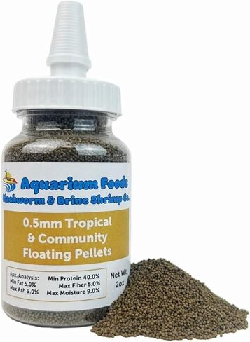 Aquatic Foods Inc. 0.5mm Tropical & Community Fish High Protein Micro Floating Pellets for Baby Cichlids, Bettas, Tetras, Guppies, Baby Koi & Pond Fish…3.5oz Squeeze Bottle in Saudi Arabia