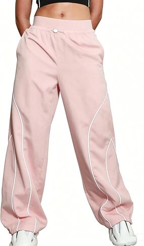 Zontroldy Cargo Pants Women Parachute Pants Y2K Baggy Casual High Waist Wide Leg Track Pants Streetwear in Kuwait