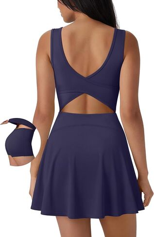 SUUKSESS Womens Tennis Dress with Built in Shorts and Bra Easy Peasy Athletic Dresses Golf Workout Active in Saudi Arabia