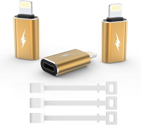 TechMatte USB C to Lightning Adapter, [2 Pack] 1.8-2.2A 13W Fast Charging Support Data Sync, Compatible with iPhone iPad iPod AirPods, Not Support Headphones/OTG Android Devices, with Anti-Lost Holder in Saudi Arabia