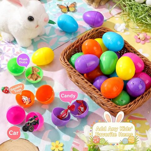 24 Pcs Mochi Squishy Toys Filled Easter Eggs, Mini Soft Animal Squishy Stress Relief Toys for Easter Basket Fillers Easter Egg Hunt Party Supplies in Saudi Arabia