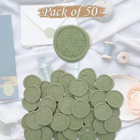 50 Pack Wax Seal Stickers, Wedding Invitation Party Self Adhesive Envelope Seal Stickers, Vintage Wax Sealing for Wedding Seating Chart Christmas Birthday Gift Wrap(Gold) in Saudi Arabia
