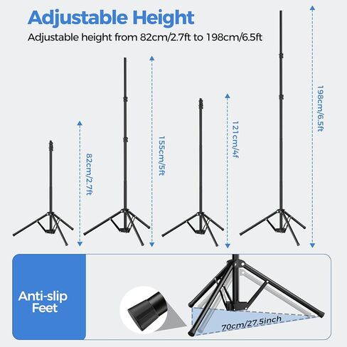 EMART Black Photo Backdrop with Stand Kit 6.5x5ft, Photography Black Background Screen with Portable T-Shape Support and 5 Clamps for Video Recording, Meetings, Self Tape in Saudi Arabia