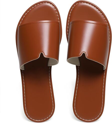 Women's Slip-On Flat Sandals, Dressy & Casual Round-Toe Slides for Beach, Travel & Everyday in Kuwait