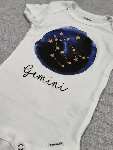 Gemini Bodysuit, Gemini Baby Bodysuit, Zodiac Bodysuit, Constellation Bodysuit, Gemini Baby Gift, Zodiac in Kuwait