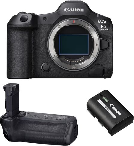 Canon EOS R5 Mark II Mirrorless Camera with BG-R20 Battery Grip and Extra LP-E6P Battery (3 Items) in Kuwait