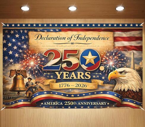America 250 Anniversary Photo Backdrop Patriotic Banner 4th of July Fourth of July Party Decorations and Supplies for Home (43 X 71 Inch) in Kuwait