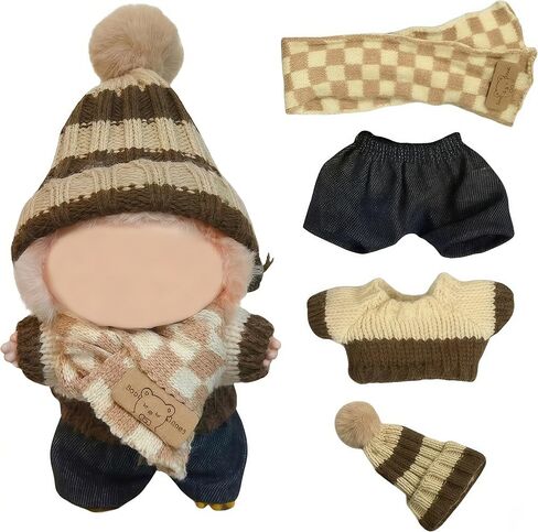 Clothes for Lububu 17cm Dolls(NO Doll)- 3 Outfits for Lububu Doll Outfits with Accessories Suit with Hat, Sweater & Scarf in Saudi Arabia
