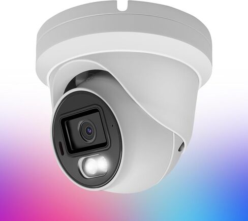 كاميرا قبة أمنية بدقة 8 ميجابكسل 4K PoE IP خارجية، كاميرا IP برجية بالألوان الكاملة مع إضاءة مزدوجة ذكية، محادثة ثنائية الاتجاه، فتحة بطاقة SD، رؤية ليلية 98 قدمًا، زاوية واسعة 110 درجة، اكتشاف الإنسان/المركبة in Kuwait