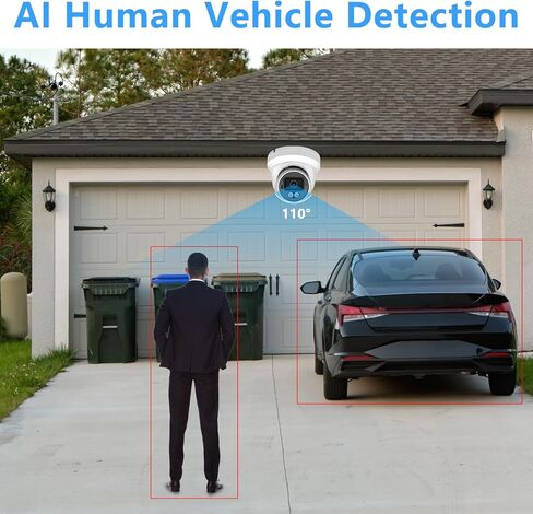 كاميرا قبة أمنية بدقة 8 ميجابكسل 4K PoE IP خارجية، كاميرا IP برجية بالألوان الكاملة مع إضاءة مزدوجة ذكية، محادثة ثنائية الاتجاه، فتحة بطاقة SD، رؤية ليلية 98 قدمًا، زاوية واسعة 110 درجة، اكتشاف الإنسان/المركبة in Kuwait