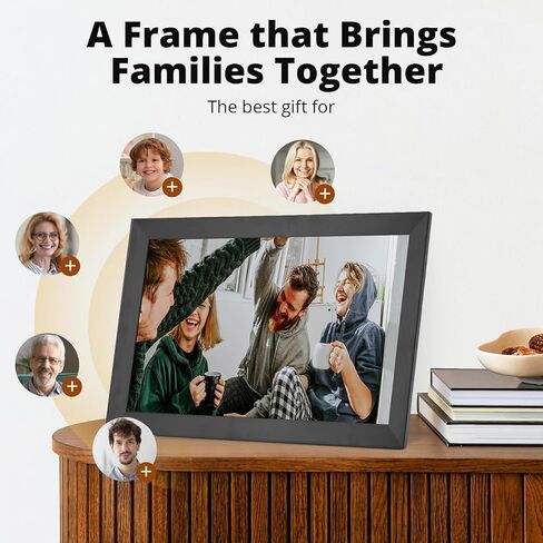 15.6 Inch Digital Picture Frame, Smart WiFi Electronic Photo Frame with 1920x1080 FHD Touch Screen 32GB Memory Auto Rotate, for Wall Mounted Slideshow (US Plug) in Kuwait