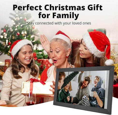 15.6 Inch Digital Picture Frame, Smart WiFi Electronic Photo Frame with 1920x1080 FHD Touch Screen 32GB Memory Auto Rotate, for Wall Mounted Slideshow (US Plug) in Kuwait