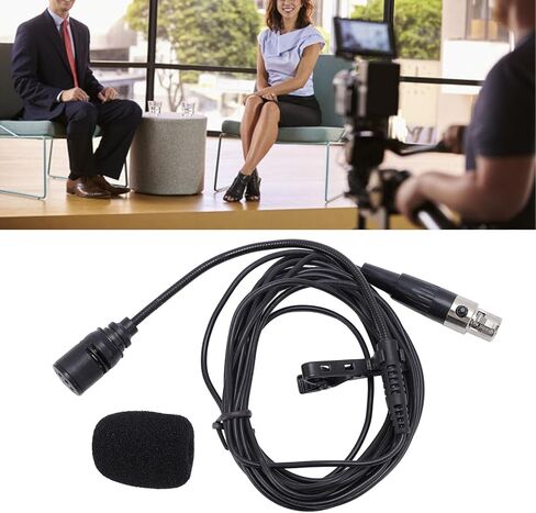 EBTOOLS Lavalier Microphone, Omnidirectional On Lapel Mic with Clips and Detachable Windscreen, for Video Recording Podcasting Interviews Live Streaming in Kuwait