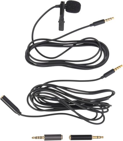 طقم ميكروفون للمقابلات العالمية مكون من مجموعتين من Toddmomy مع غلاف معدني 510 ومحول Pu Gunmetal وكابل تمديد بطول 2 متر للهاتف وتسجيل الكمبيوتر والبث in Kuwait