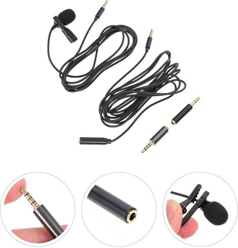 طقم ميكروفون للمقابلات العالمية مكون من مجموعتين من Toddmomy مع غلاف معدني 510 ومحول Pu Gunmetal وكابل تمديد بطول 2 متر للهاتف وتسجيل الكمبيوتر والبث in Kuwait