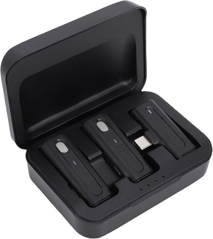 نظام ميكروفون aqxreight Lavalier، ميكروفون USB C للكاميرا، الكمبيوتر الشخصي، الهاتف الذكي، تسجيل المقابلات، بث مباشر للفيديو، يتم تحويله إلى ميكروفون Lavalier، ميكروفون الكاميرا، USB C in Kuwait