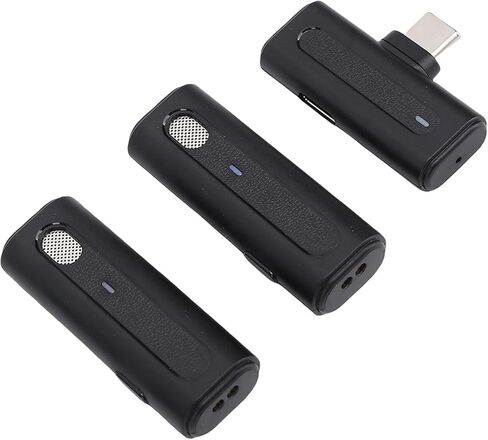نظام ميكروفون aqxreight Lavalier، ميكروفون USB C للكاميرا، الكمبيوتر الشخصي، الهاتف الذكي، تسجيل المقابلات، بث مباشر للفيديو، يتم تحويله إلى ميكروفون Lavalier، ميكروفون الكاميرا، USB C in Kuwait