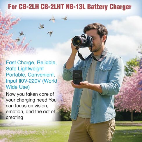 CB-2LH NB-13L CB-2LHT Battery Charger for Canon PowerShot G1 X Mark III G5X G5 X Mark II G7 X G7 X Mark II III G9X G9 X Mark II SX620 SX720 SX730 SX740 HS Digital Camera (Not Applicable to G1 X) in Kuwait