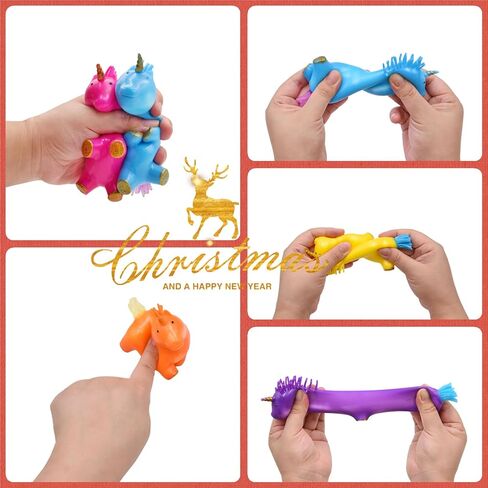 6 Pack Unicorn Stress Balls Squishy Squeeze Toys for Christmas Stocking Stuffers Party Favor Gifts Kids Boys Girls School Classroom Valentines Day Card Prizes in Saudi Arabia