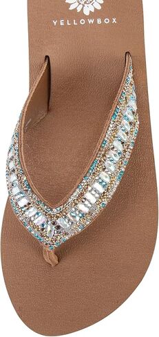 Yellow Box Women's Carinah Sandal, Round Toe, 1.25 Inch Heel, 0.5 Inch Platform, Comfortable Flip-Flop in Saudi Arabia