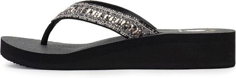 Yellow Box Women's Carinah Sandal, Round Toe, 1.25 Inch Heel, 0.5 Inch Platform, Comfortable Flip-Flop in Saudi Arabia