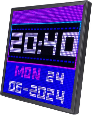 Digital Photo Frame, APP and Keys Control LED Panel Display, Pixel Art Display with Customizable Images GIFS Videos for Wall Mount Desktop Game Room Decor in Kuwait