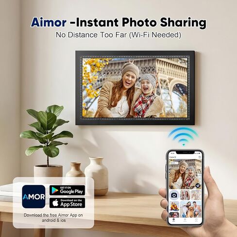 إطار صور رقمي إطار صور رقمي مقاس 15.6 بوصة مع مساحة تخزين 64 جيجابايت، وشاشة لمس 1920 * 1080 IPS FHD، وإطار ذكي WiFi لمشاركة الصور ومقاطع الفيديو على الفور من أي مكان عبر تطبيق AiMOR in Kuwait