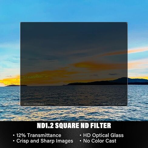 Walking Way ND1.2 (4 Stops) Square ND Filter, 4"x5.65" Square Neutral Density Filter for Tilta, SmallRig Matte Box 30 Multi-Layer Coating Ultra-Slim HD Waterproof Scratch Oil Resistant Lens Filter in Kuwait