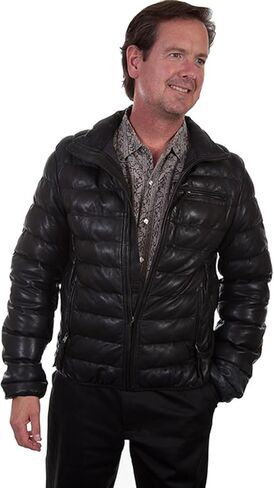 Scully Men's Horizontal Ribbed Leather Jacket in Saudi Arabia