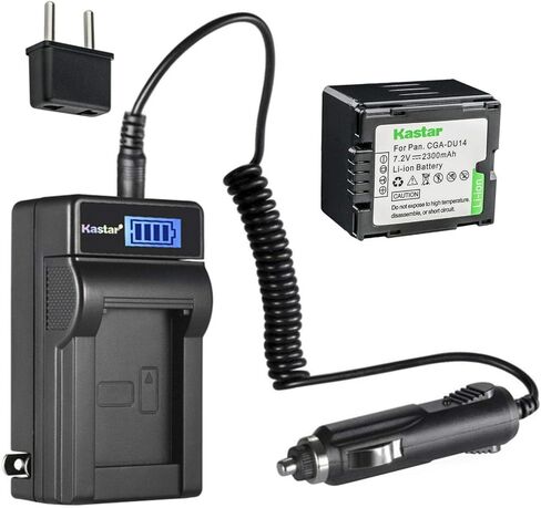بطارية Kastar DZ-BP14S وشاحن تيار متردد LCD متوافق مع Hitachi DZ-HS300E، DZ-HS301E، DZ-HS301SW، DZ-HS303، DZ-HS303A، DZ-HS303E، DZ-HS303SW، DZ-HS401، DZ-HS403، DZ-HS500A، دي زد-HS500E in Kuwait