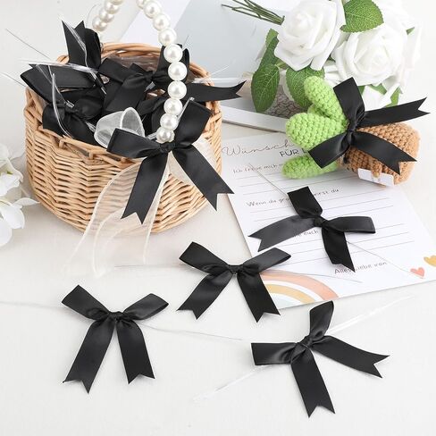 50 PCS Twist Tie Bows 3 Inch Pink Ribbon Bow Christmas Bows for Gift Wrapping Birthday Wedding Party Baby Shower Crafts Christmas Trees Decorations in Saudi Arabia