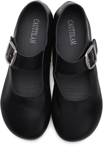 Women's Mary Jane Flat Shoes Soft Round-Toe Flat Shoes for Women Fashionable,Comfortable,Casual,Slip-On with Buckle in Saudi Arabia