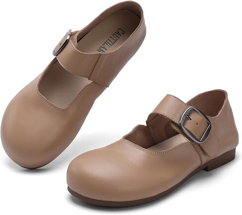 Women's Mary Jane Flat Shoes Soft Round-Toe Flat Shoes for Women Fashionable,Comfortable,Casual,Slip-On with Buckle in Saudi Arabia