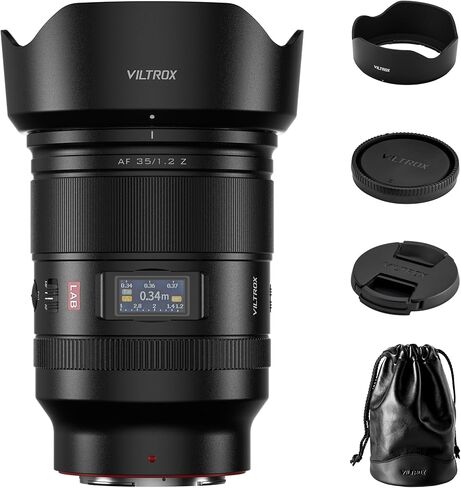 VILTROX 35 مم F1.2 LAB Z، AF 35 مم f/1.2 عدسة زاوية واسعة بإطار كامل لكاميرا Nikon Z-Mount، عدسة تركيز تلقائي فائقة السرعة لكاميرا Nikon Z Z5 Z6 II Z8 Zf Z9 ZR in Kuwait