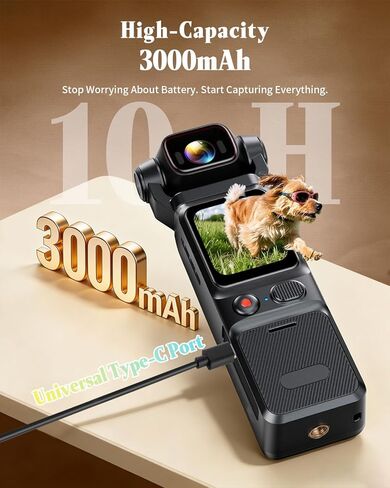 كاميرا تسجيل فيديو بدقة 4K (WiFi وبطاقة 64 جيجابايت)، وكاميرا POV مع بطارية 3000 مللي أمبير في الساعة، وشاشة مقاس 1.69 بوصة، ومثبت 6 محاور ونظام EIS، ومقاومة للماء IP65، وكاميرا للجسم بزاوية واسعة 150 درجة، وكاميرا جيب محمولة للسفر in Kuwait